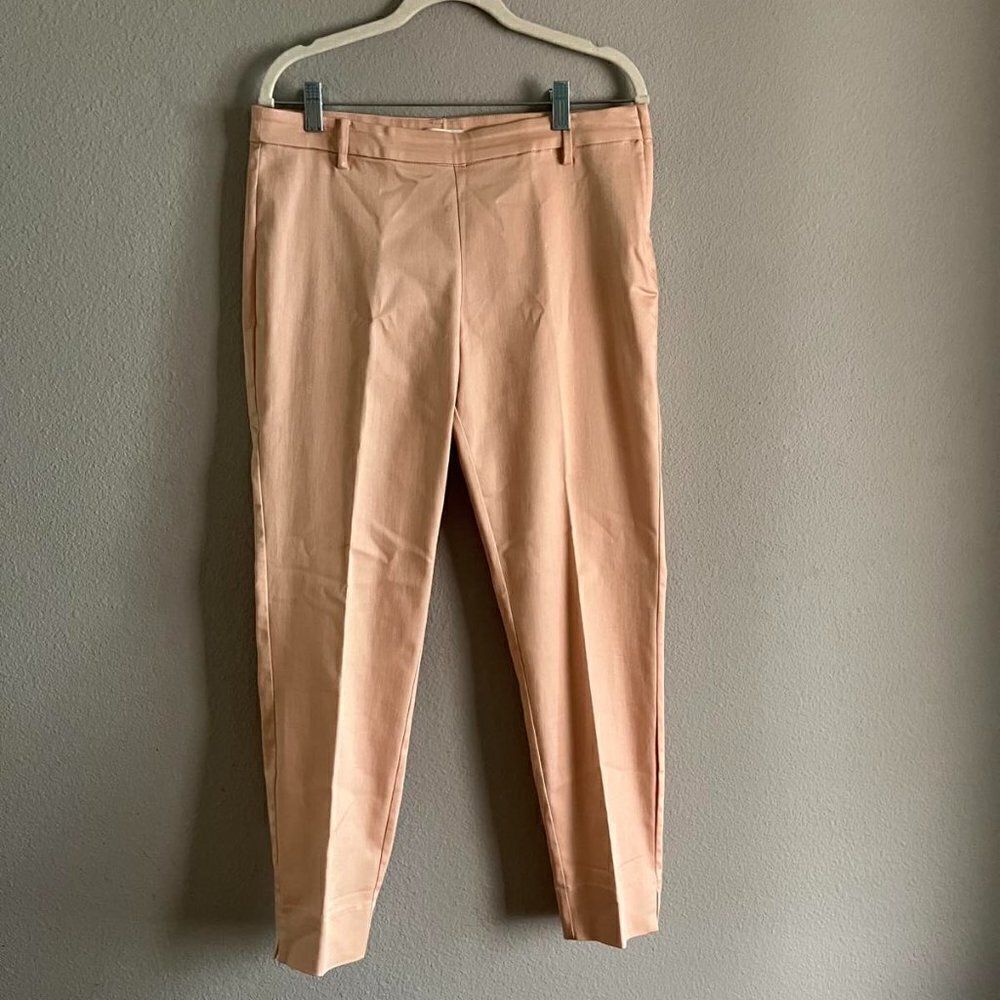 H&M Womens Casual Dress Pants Straight Leg Mid Rise Peach Size 6